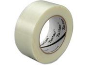 3M 8934 Filament Tape 1.89 Width x 60.15 yd Length 3 Core Synthetic Rubber 24 Carton Clear