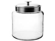1.5 Gallon Montana Jar with Brushed Aluminum Metal Cover. Clear 95506