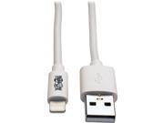Tripp Lite M100010WH White USB Sync Charge Cable with Lightning Connector
