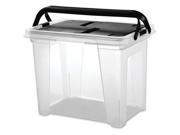 Portable File Box Wing Lid Stackable Ltr 4 CT CL BK