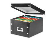 Collapsible Index Card File Box Holds 1 100 5 x 8 Cards Black
