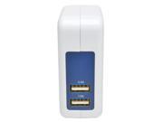 Tripp Lite U280 002 W12 Blue White 2 Port USB Wall Travel Charger 5V 1.0 2.4A