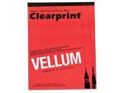 ClearPrint 63001410 Vellum Pad 50 Sheet Letter 8.50 x 11 50 Pad White Paper