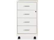 Mobile File Organizer 4 Drawer 26.5 x14.25 x18 Steel White