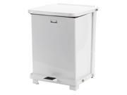 Rubbermaid 7 gal. Square White Trash Can FGST7EPLWH