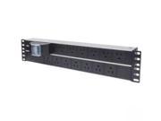 Intellinet 15 Way Power Strip With Double Air Switch 2U 19 Rackmount With 10 F