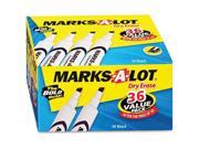 Marks A Lot Desk Style Dry Erase Marker Chisel Tip Black 36 Pack 98207