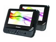 Sylvania Dual 7" Portable DVD Player with USB/SD Card Reader, Car Kit and 2 Headphone Package