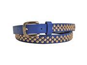 Navy Blue Skinny Gold Tone Studded Slim Belt