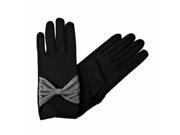 Black Gloves With Big Bow Accent