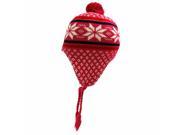 Pink Snowflake Knit Hat With Tassels
