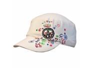 White Children s Military Cap Hat With Peace Sign