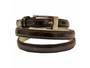 Brown Patent Leather Thin Belt