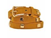 Mustard Yellow Belt With Square Studs