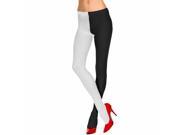 Black White Two Tone Jester Style Opaque Tights