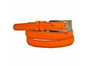 Orange Neon Patent Leather Thin Belt