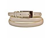 White Patent Leather Skinny Belt