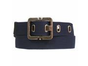 Navy Canvas Belt With Pewter Buckle