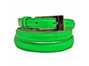 Neon Green Patent Leather Thin Belt