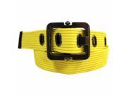 Yellow Canvas Grommet Belt With Pewter Buckle