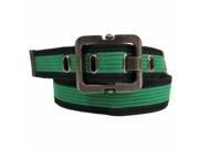 Green Black Striped Canvas Belt