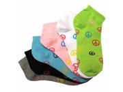 Peace Signs 6 Pack Ladies Ankle Socks