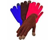 Blue Fuchsia Brown 3 Pack Texting Gloves