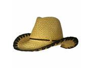 Natural Cowboy Hat With Whipstitch Edging