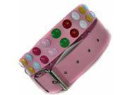 Pink Belt With Rainbow Multicolor Studs