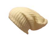 Ivory Mohair Slouch Knit Beanie Cap Hat