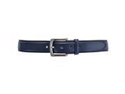Men s Navy Blue Leather Belt With Silver Buckle