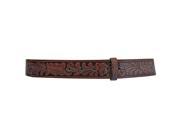 Brown Two Tone Embossed Leather Snap Belt