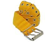 Yellow Canvas Double Silver Grommet Belt