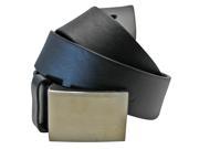 Men s Leather Black Belt With Chrome Buckle
