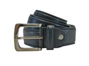 Men s Gray Leather Belt With Silver Buckle