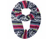 Blue Colorful Aztec Print Ring Scarf