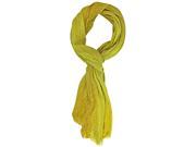 Yellow Silky Lightweight Scarf With Lace