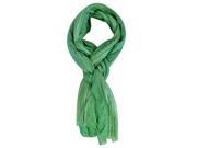Green Silky Lightweight Scarf With Lace
