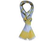 Yellow Silver Metallic Bold Stripe Scarf