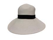 White Black Wide Brim Beach Floppy Hat
