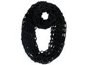 Black Knit Mesh Infinity Scarf
