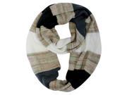 Black Multicolor Stripe Knit Circle Scarf