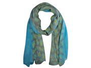 Turquoise Gray Yellow Light Leopard Print Scarf