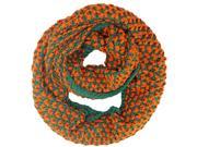 Green Orange Two Tone Knit Infinity Scarf