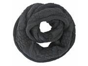 Black Cable Knit Winter Infinity Scarf