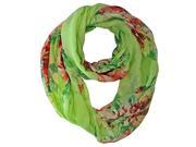 Green Colorful Spring Floral Circle Scarf