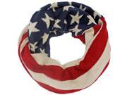 American Flag Knit Red White Blue Circle Scarf