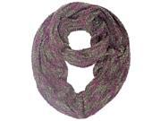 Purple Fuzzy Variegated Knit Circle Scarf