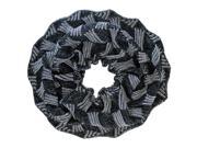 Black Two Tone Knit Circle Scarf