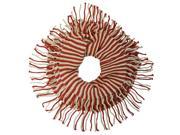 Orange Radiant Knit Circle Scarf With Fringe